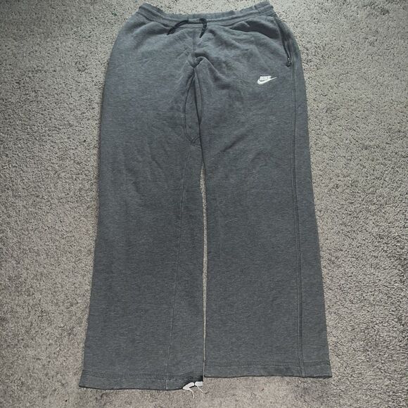 Nike Tech Grey Sweatpants Mens Medium Distressed Baggy Club Swoosh Logo - Picture 1 of 7